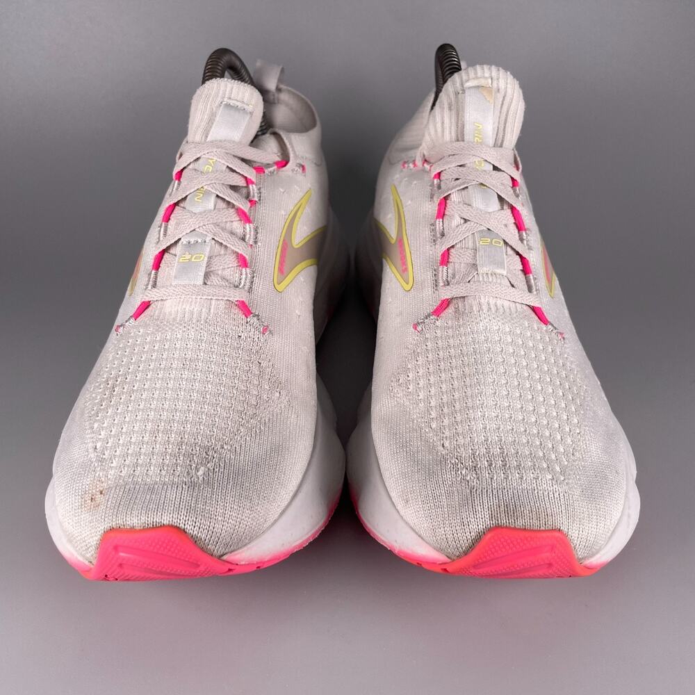 Brooks Glycerin Stealthfit 20 Women's 9 White Pink Running Athletic Sneakers GUC - Picture 2 of 9